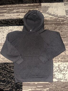 Dark Gray Pullover Hoodie with Kangaroo Pocket